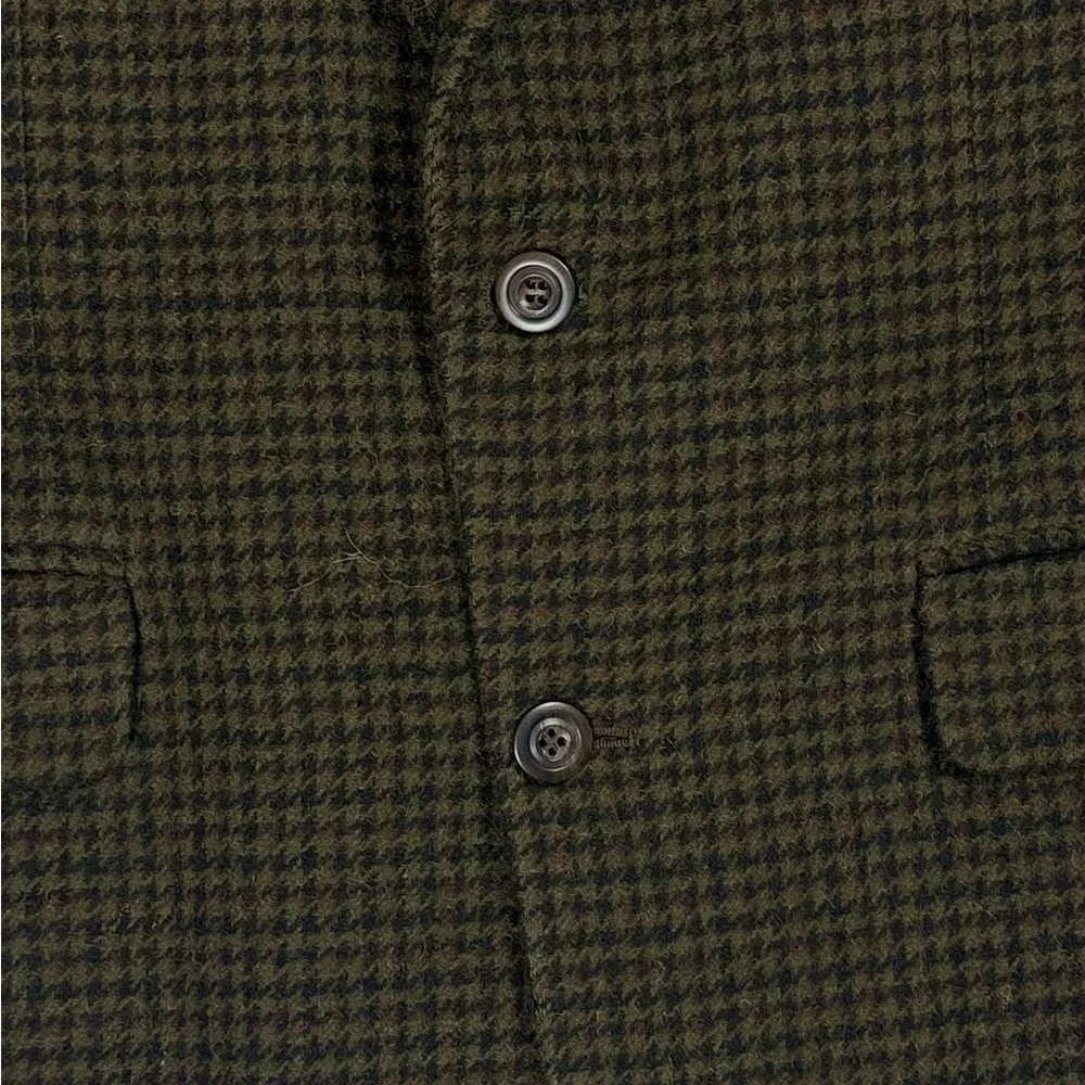 Vintage 80s Union Made Bill Blass‎ camel hair Brown houndstooth blazer men’s 44L